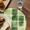thumbnail image 4 of Round Placemats Green Plaid 15 inch Set of 6 Table Mats for Dining Table Spring Scenery Heat Resistant Non-Slip Kitchen & Home Decorative Place Mat Set, 4 of 8