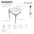 thumbnail image 4 of Kingston Brass KVPB25228Q7 Monarch 25" Ceramic Console Sink with Stainless Steel Legs (8-Inch, 3-Hole), White/Brushed Brass, 4 of 5