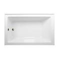 thumbnail image 4 of Aqua Eden CVTAP603622L3 60" Acrylic Rectangular 3-Wall Alcove Tub, Left Hand Drain, Glossy White/Antique Brass, 4 of 4