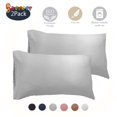 thumbnail image 2 of Spencer Set of 2 Pure Cotton Pillowcases for Hair and Skin Ultra Soft Pillow Covers with Envelope Closure (Gray, Queen), 2 of 8