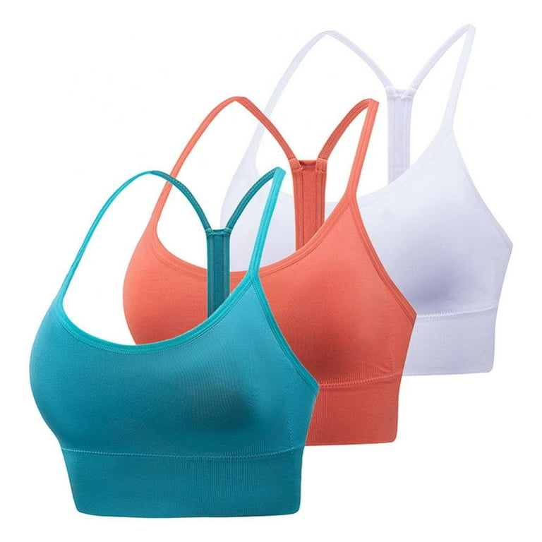Seamless Sports Bras for Women 3 Pack, Soft Removable Cups Yoga