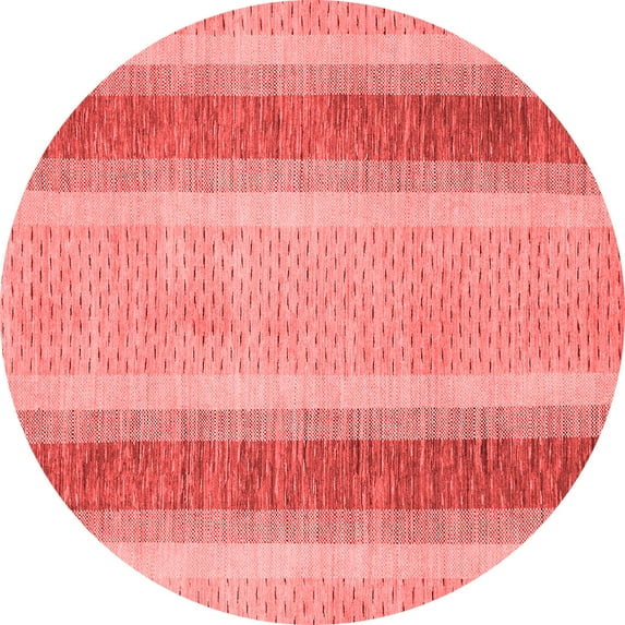 Ahgly Company Indoor Round Abstract Red Modern Area Rugs, 3' Round