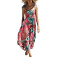 thumbnail image 1 of Lucakuins - Vestido sin mangas con estampado para mujer, para adultos, verano, sin mangas, con cuello barco, maxi de una sola pieza Lucakuins  moda, 1 of 9