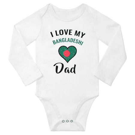 

I Love My Bangladeshi Dad Baby Long Slevve Bodysuit (White 3-6 Months)