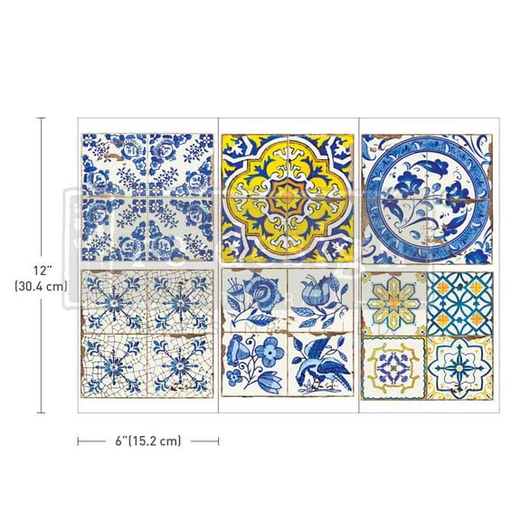 Prima Marketing Re-Design Decor Transfers 6"x12" 3/Sheets-Casa Tiles -Re656751
