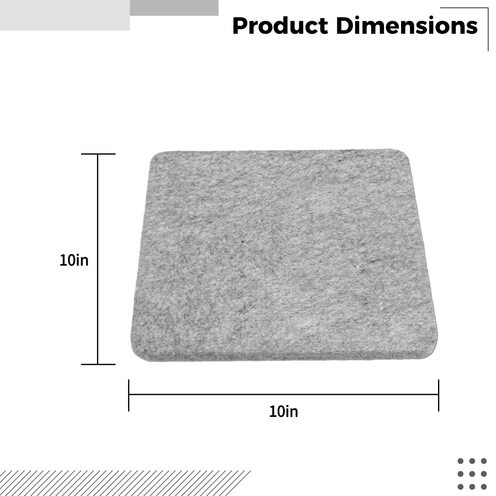 4 Pack Wool Ironing & Felting Mats (10x10 in) - Needle Felting Pad | Heat-Resistant Felt Ironing Mats for Crafts, Dry Cleaning & DIY Projects