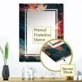 thumbnail image 3 of Designart "Swirling Fluid Painting in Pink and Blue IV" Abstract Painting Oversized Wall Mirror - Modern Abstract Bathroom Wall Mirror Decor - Multiple Color Options, 3 of 6