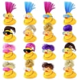 thumbnail image 1 of Havagdtm - Juego de 16 mini patos con peluca, collar y gafas de sol para decoración de fiesta de cumpleaños, baby shower, 1 of 5
