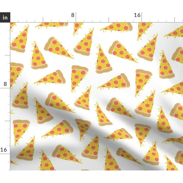 Spoonflower Fabric Pizza, Junk Food, White Pepperoni, Cheese, Party
