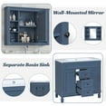"EUROCO 36"" Modern Bathroom Vanity, Top Sink, Blue Mirror