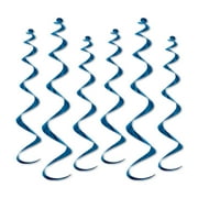 Beistle 4" - 24" & 2" - 36" Twirly Whirls Blue 18/Pack 50065-B