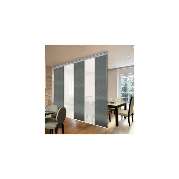 Asian Room Divider PanelsAdjustable Track System5 Panel BlindsSteel Wall Decor110 Inch Length