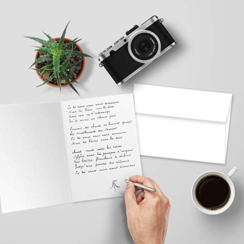 Greeting Cards Set - 5 x 7 Blank White Cardstock and Envelopes Perfect for Business, Invitations, Bridal Shower, Birthday, Interoffice, Invitation Letter, Weddings and All Occasion – Bulk Set of 50