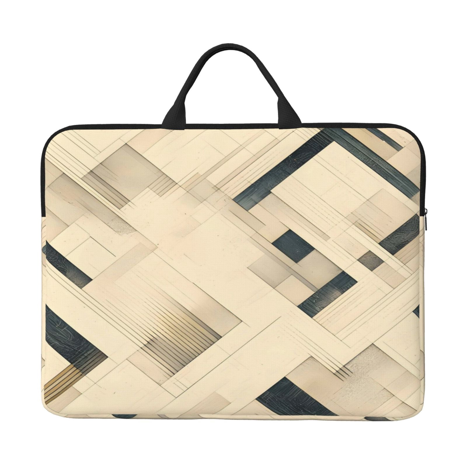 Laptop Sleeve Bag For Women Men 14inch Waterproof Durable Protective Computer Carrying Cover Handle Laptop Case Bag Darkorchid Geometric Lines Hand-Drawn Sketch_4