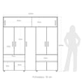 thumbnail image 3 of Ropero Armario Bari Gales Wengue con Maletero 200x200x50 Closet MDP, 3 of 9