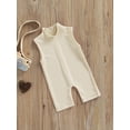 thumbnail image 4 of Douhoow Summer Toddler Girls Jumpsuits Pants Solid Sleeveless Back Zipper Elastic Playsuits 0-5Y, 4 of 9