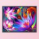 thumbnail image 3 of Punto de cruz completo 11CT Loto abstracto Bordado contado DIY Kits de costura Arte Likrtyny decoración de arte, 3 of 9
