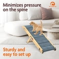 thumbnail image 2 of Dog Ramp for Bed - 34â Length Foldable Ramp for Small Dogs to Get on Beds, Couch, or Sofa - Portable Wooden Design with 4 Adjustable Steps up to 19â Height & 200 lbs, 2 of 8