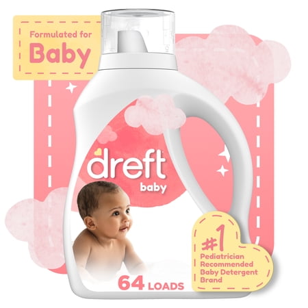 Dreft Liquid Laundry Detergent for Babies, Tackles 100% of Common Baby Stains, 84 fl oz, 64 Loads