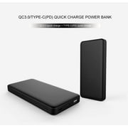 SunJack 10000mAh Fast Charging Portable Power Bank with USB 3.0 and Type-C Compatibility (Black)