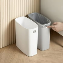 Tineasur  White Slim Kitchen Bin PP Trash Can for Home and Office Use Waste Storage