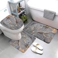 3pcs Sets Black Marble Bath Mats Gold Grey Lines Creative Abstract