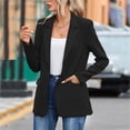 thumbnail image 4 of Gyexs Womens Blazers Work Casual Dress Jackets Long Sleeve Light Weight Trench Coat Loose Fit Outerwear with Belts, Black, Size L, 4 of 6