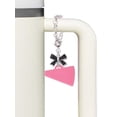 thumbnail image 3 of Delight Jewelry Acrylic 1.25" Hot Pink Megaphone - Silvertone Bow Charm Accessory for Tumblers and Thermal Cups, 3 of 4