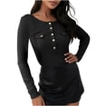 thumbnail image 1 of Timegard Hauts de Sortie pour Femmes Blouse à Col Rond avec Boutons Automne Décontractée Ajustée à Manches Longues Confortable, 1 of 8