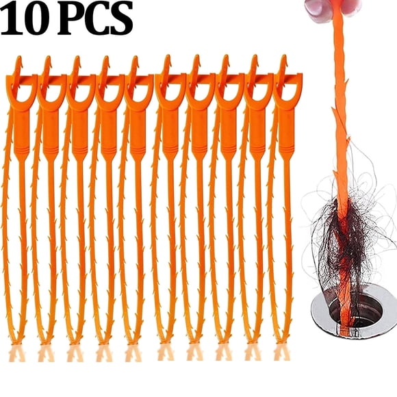 10 PCS Snake Drain Hair Removal Tool 25inch Drain Clog Remover,Snake Drain Cleaner Hair Clog Remover Tool,Shower kitchen sinks and bathtubs, sink Snake,Hair toilets sewer pipe Drain cleaning tools.