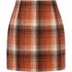 thumbnail image 1 of Falda a cuadros de cintura alta para mujer Naranja G Naranja G Xishao ropa, 1 of 2