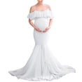 thumbnail image 1 of Women Pregnants Maternity Photography Props Short Sleeve Solid Dress, 1 of 9