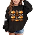 thumbnail image 5 of DJDLJWCJ Girls Halloween Fleece Sweatshirt Long Sleeve Crew Neck Oversized Graphic Pullover Kids Fall Casual Halloween Sweatshirts Black Size 11, 5 of 7