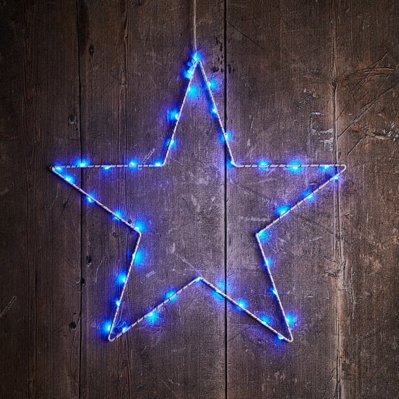 Lights4fun, Inc. 13.5 Blue Battery Operated Micro LED Star Hanging Decoration