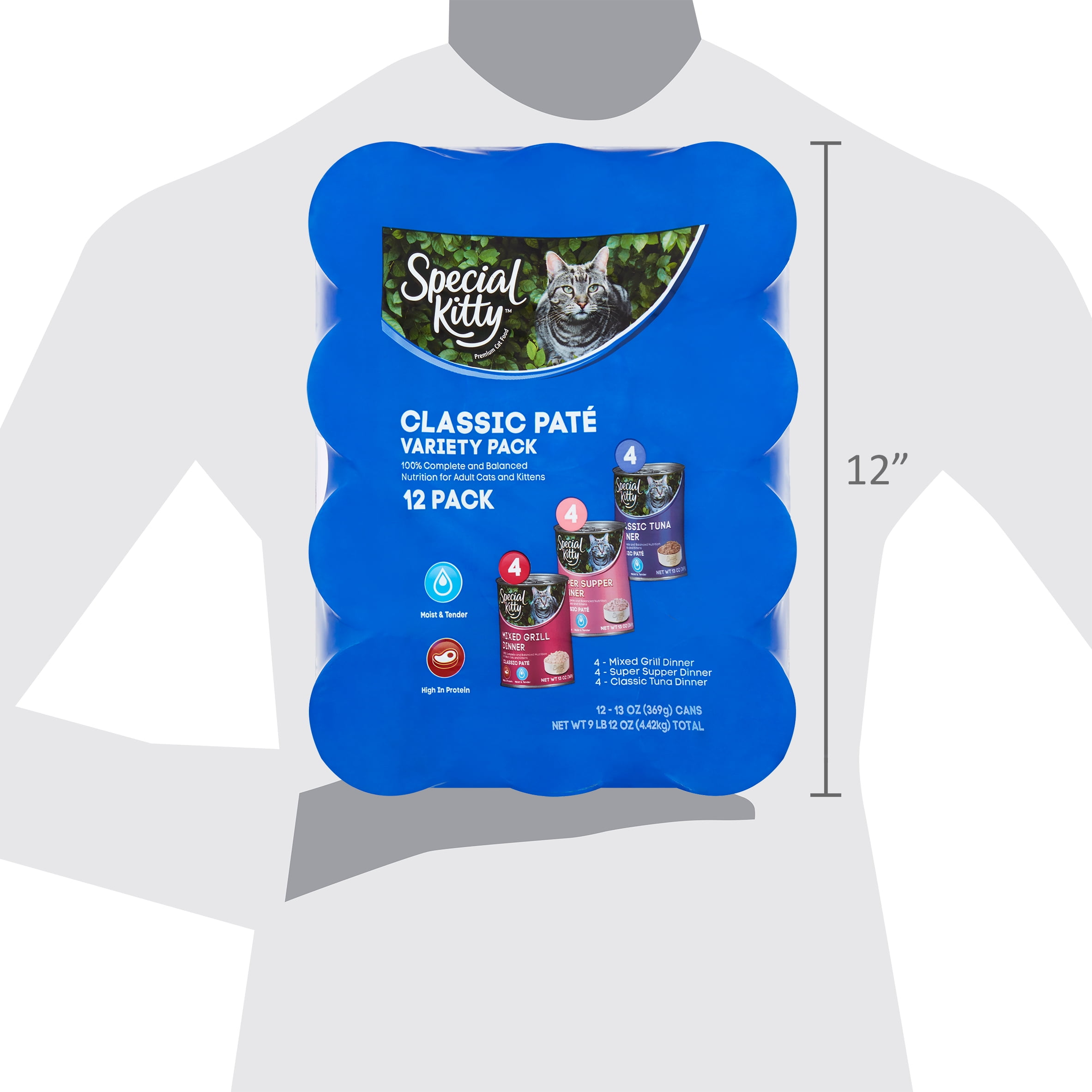 Special Kitty Classic Pate Premium Cat Food Variety Pack, 13 oz, 12 count