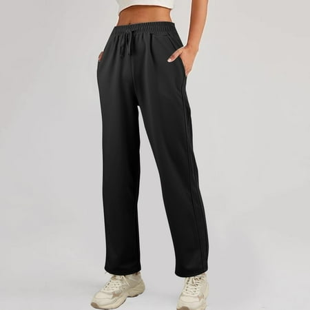 SNKSDGM Women s Plus Womens Capri Pants Panties for Women Plus Size 2025 Sweatpants Women Autumn High Waist Draped Loose Straight Casual Sweatpants Banana Pants Wide Leg Pants