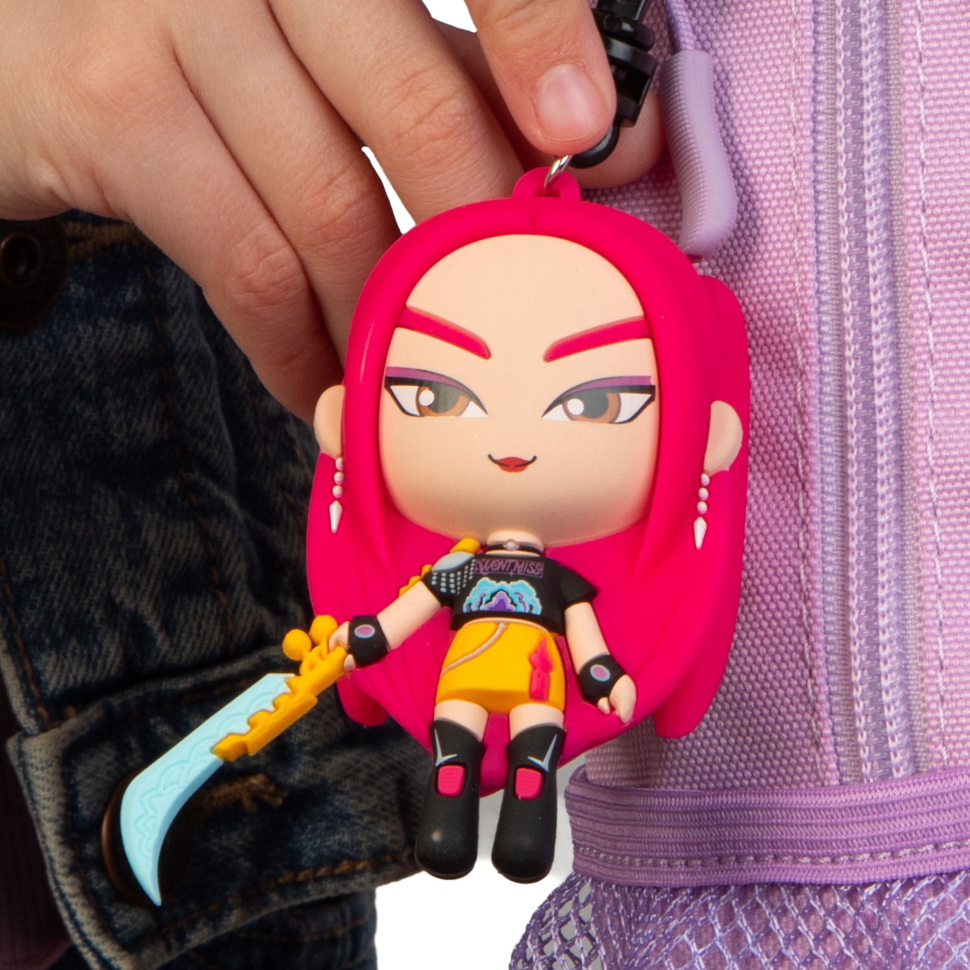 Netflix: Backpack Clip Blind Bag - KPOP Demon Hunters - 3" Mystery Collectible Figure, 3D Sculpt Characters, Metal Clip & Chain, Surprise Licensed Toy