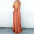 thumbnail image 5 of CIENVNSTG Womens Formal Dresses Satin Sexy Evening Dress Solid Blue Elegant Robe Festival Party Dresses Fashion Sleeveless Elegant Dress Orange S, 5 of 5