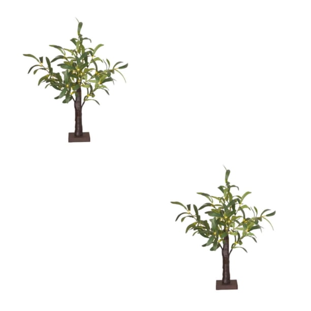 Yuarrent Lámpara de árbol bonsái elegante y práctica, luz que cuida los ojos, regalo, lámpara LED en forma de árbol, luz nocturna, blanco cálido Desprendimientofondo55CM 2Conjunto