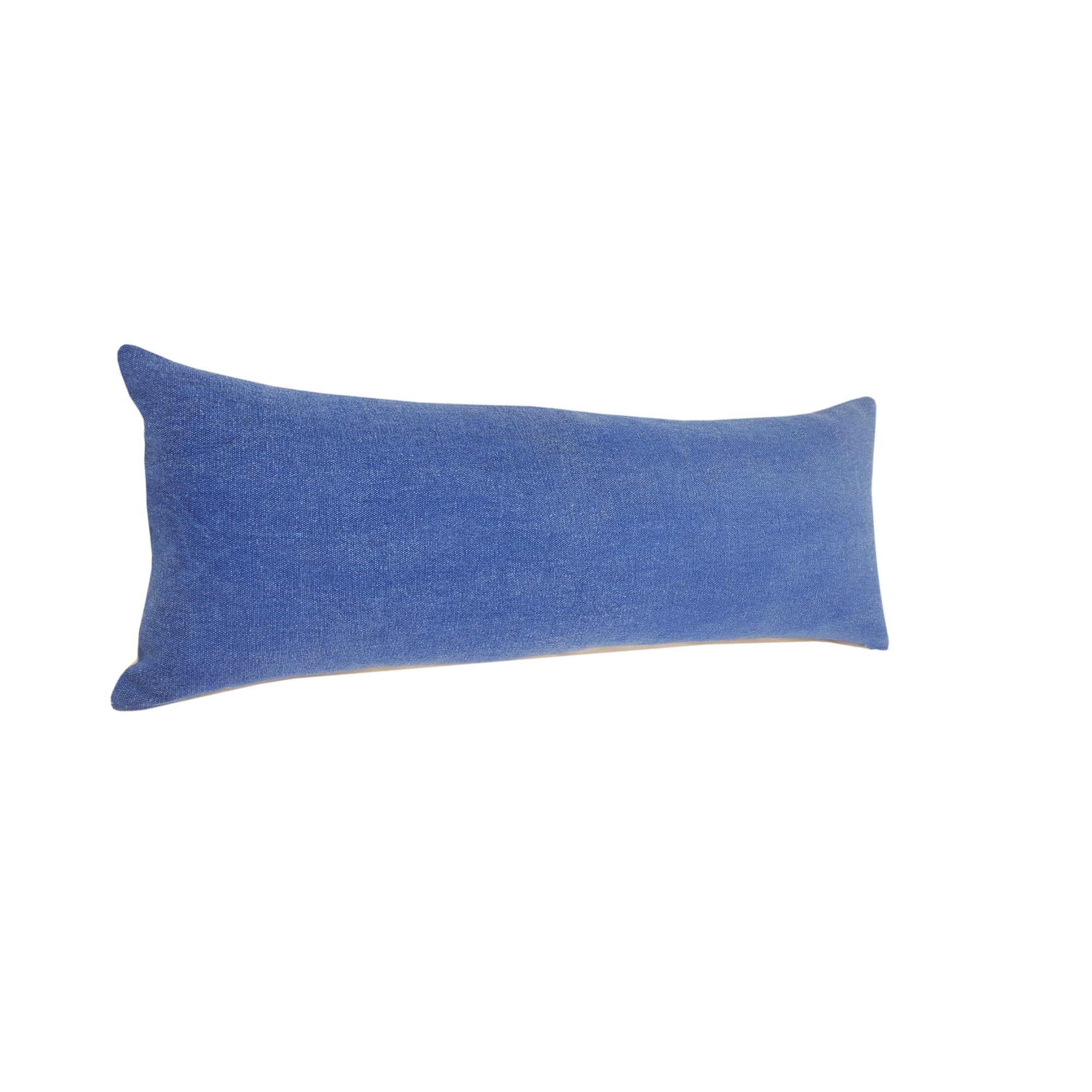 Laddha Home Designs Loomed Solid Cotton Lumbar Pillow - Blue - Set of 2