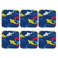 thumbnail image 2 of Balery 6 Pcs Cartoon Sharkleather Coasters Set, Drink Table Cup Coasters For Living Room Kitchen Coffee Decor, 2 of 9