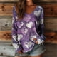 thumbnail image 1 of Uootdi Boho Tops for Women Love Heart Printed Graphic Long Sleeve Shirts Vintage Lightweight Casual Loose Graphic Blouses Gift, 1 of 3