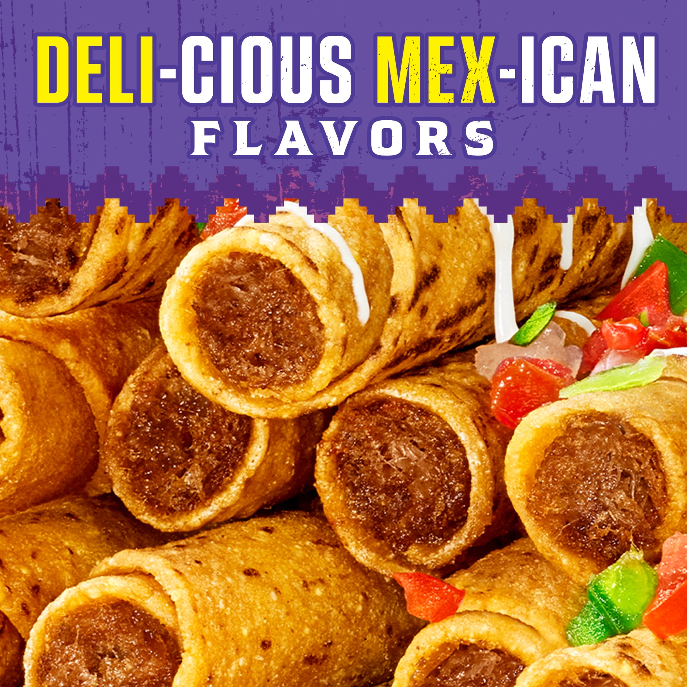 Delimex Beef Taquitos Frozen Snacks, 50 Count Box