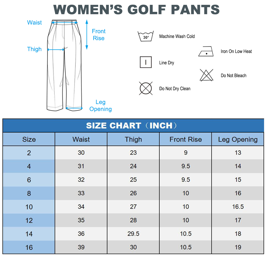 Womens Golf Pants Lightweight Stretch Slim Fit Ladies Straight Classic Leg Pants - image 5 of 7