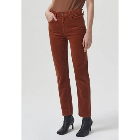 AGOLDE Riley High Rise Corduroy Ankle Straight Jeans