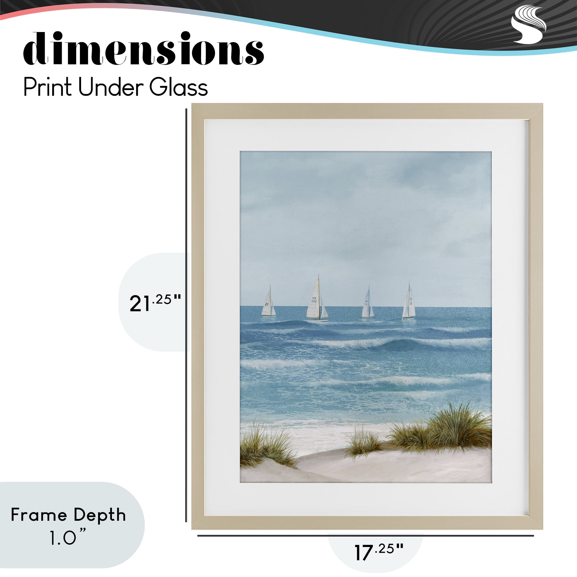 Stupell Industries Boats Sailing Away Birch Framed Print Under Glass, design by Lorenzo Collective