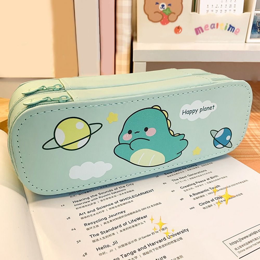 Cartoon Large Capacity Doublelayer Cute Pencil Case Pencil Box Storage