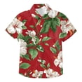 thumbnail image 4 of NIEWTR Boys Linen Shirt Collar Short Sleeve Button Down Shirts Textured Summer Beach Tops 3T 4T 5T 6T 7T Kids Clothes(A-Red,5-6 Years), 4 of 6