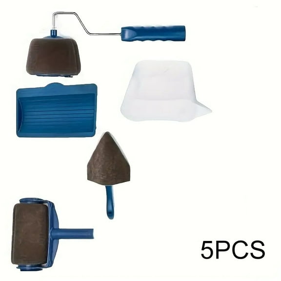 5 Pcs/Set Paint Roller Kit, Paint Brush Pro Set Painting Handle Tool Transform Your House, School & Office in Just Minutes Quickly Decorate Runner Tool Painting Brush Set