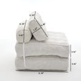 thumbnail image 4 of UHOMEPRO Convertible Sleeper Chair, Folding Sofa Bed with Headrest, Lumbar Pillow, High-Density Foam, Portable Floor Sofa for Living Room Bedroom, White, 4 of 6